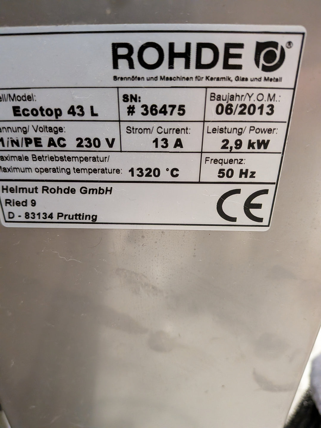 FORNO ROHDE ECOTOP 43S  COMO NOVO