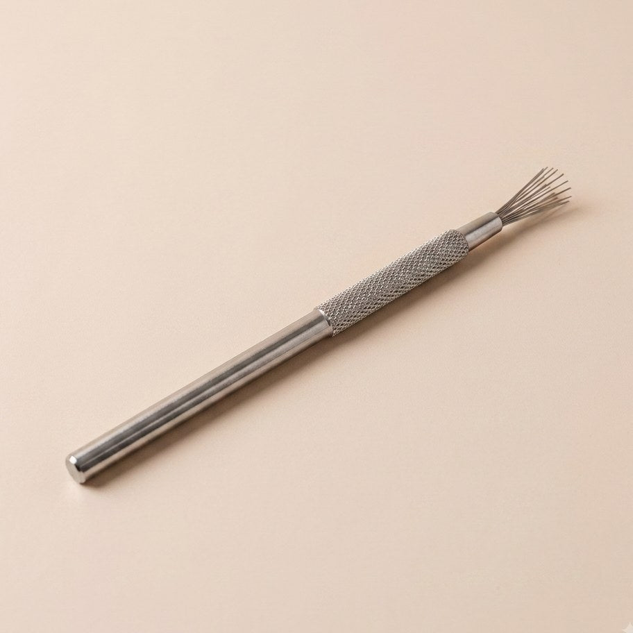 TEQUE TEXTURA (Vassoura Metal) — amostra cozida