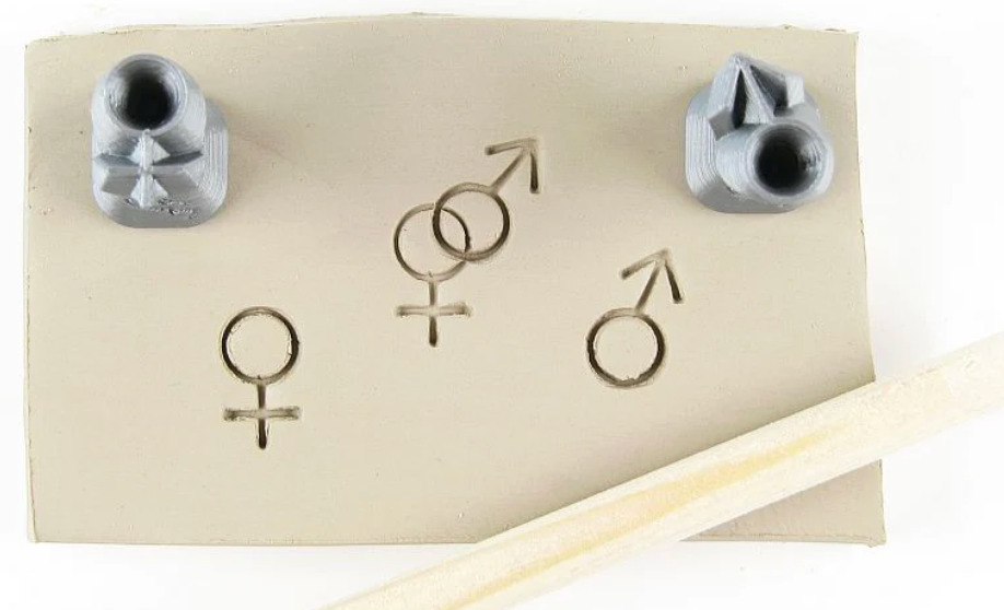 Carimbos símbolos masculinos e femininos