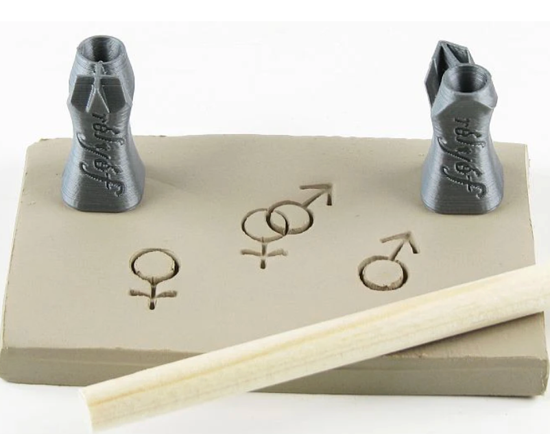 Carimbos símbolos masculinos e femininos