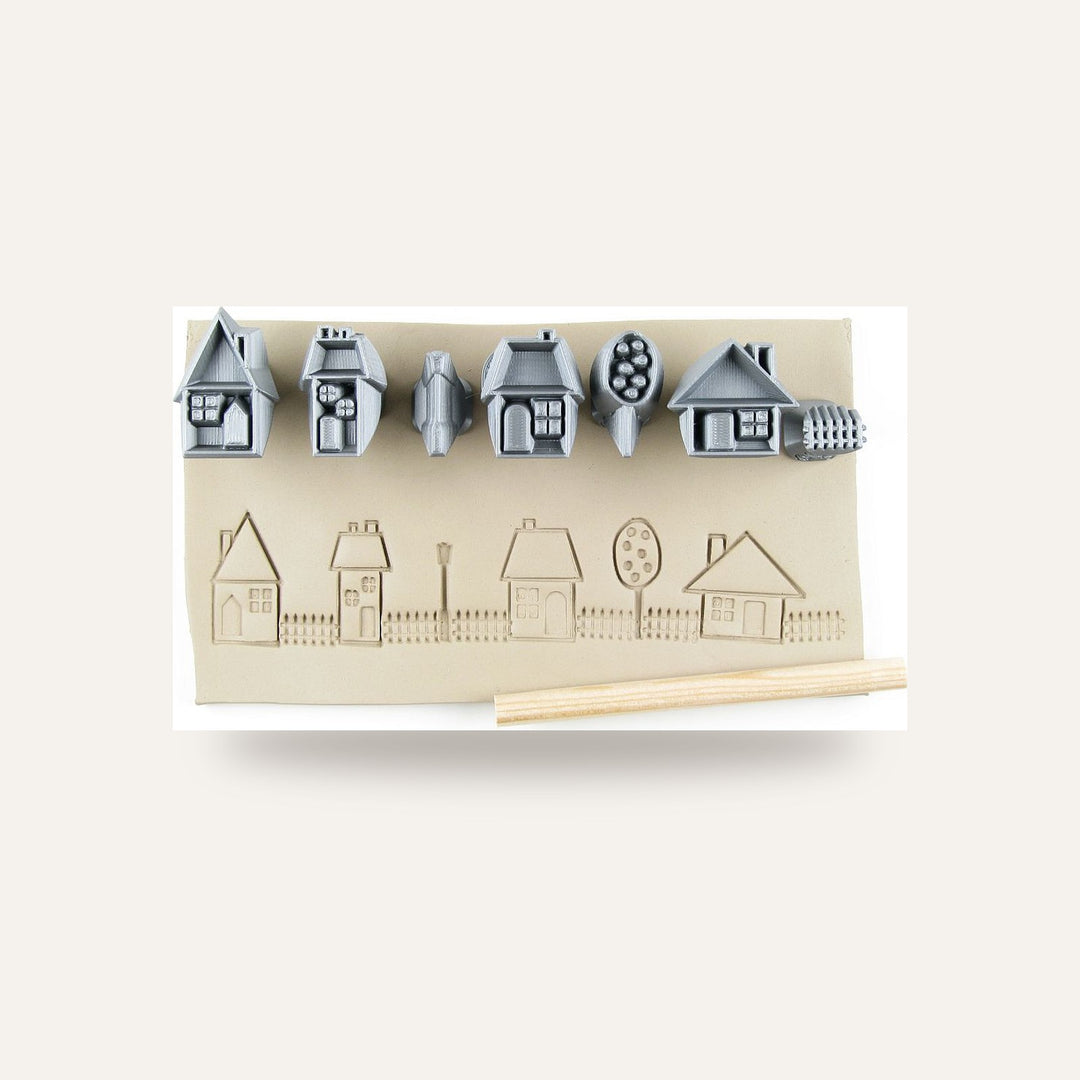 Carimbos de casas — amostra cozida