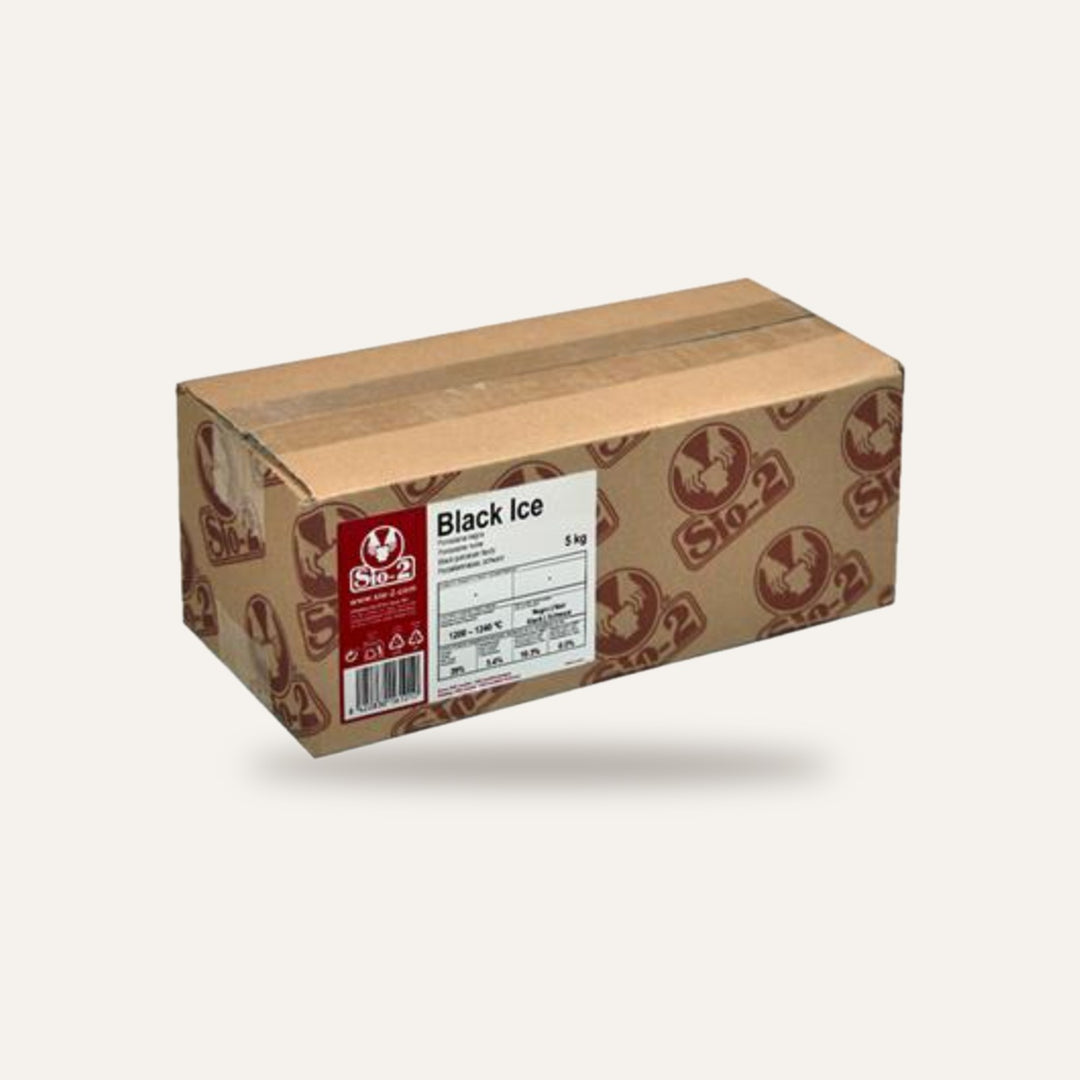 PORCELANA PASTA BLACK ICE — amostra cozida
