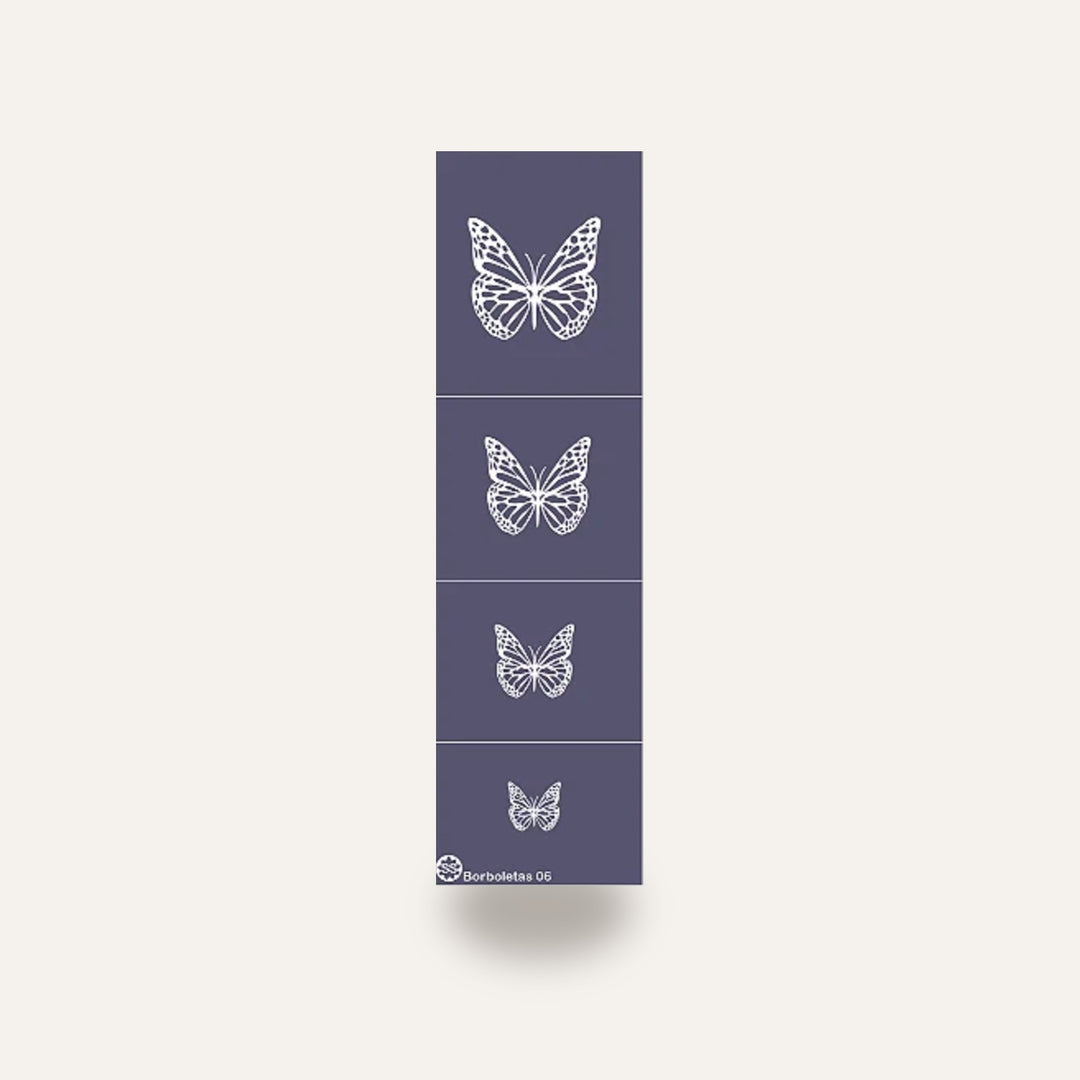 STENCIL BORBOLETAS 06 — amostra cozida