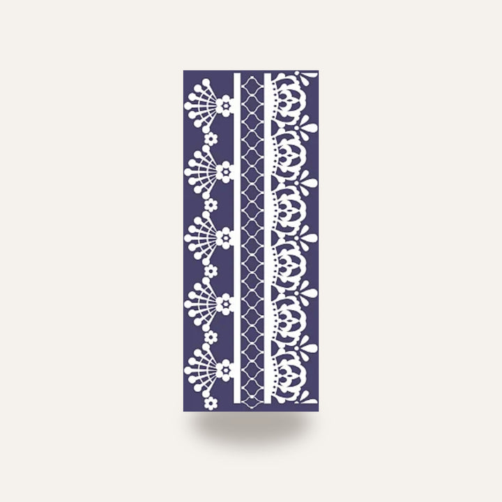 STENCIL RENDAS E BARRADOS 04 — amostra cozida